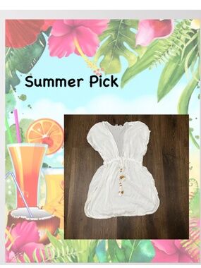 Club Z Collection Swim Coverup/White/Size Large